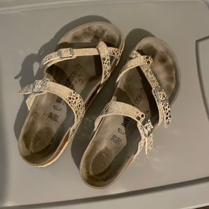Birkenstock silver leopard size 8